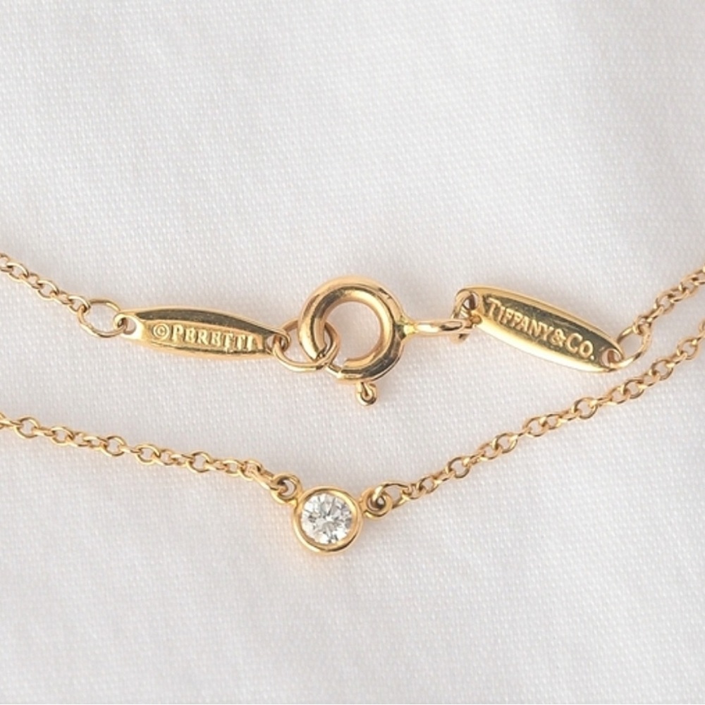 Tiffany & Co. Diamonds by the Yard Single Diamond Pendant .05ct 18K Gold - Picture 9 of 11